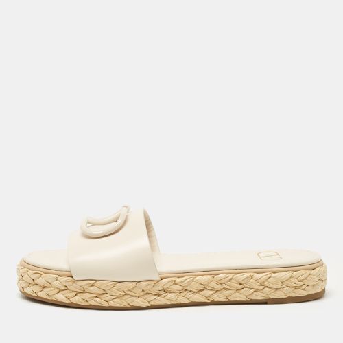 Off Leather VLogo Espadrille Flat Slides Size 37 - Valentino - Modalova