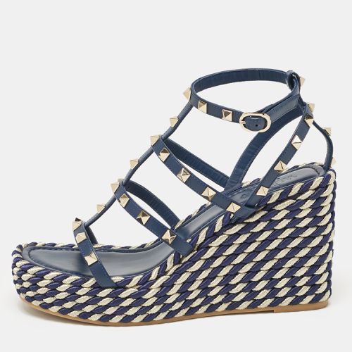 Leather Rockstud Wedge Sandals Size 39 - Valentino - Modalova