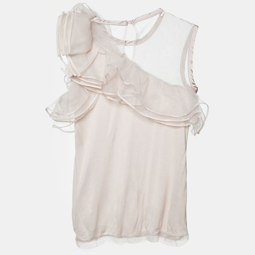 Valentino T-Shirt Couture Pale Jersey & Mesh Ruffled Top L - Valentino T Shirt Couture - Modalova