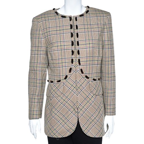 Boutique Prince Of Wales Check Wool Blazer L - Valentino - Modalova