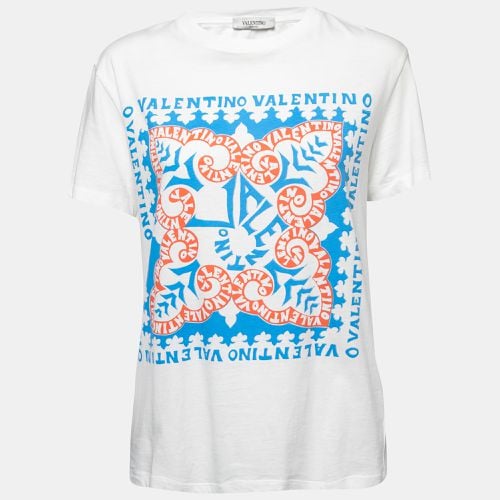 Logo Printed Cotton Short Sleeve T-Shirt XS - Valentino - Modalova