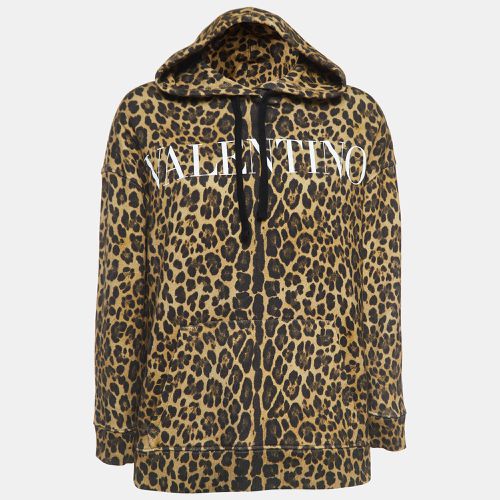 Leopard Print Cotton Oversized Hoodie XS - Valentino - Modalova