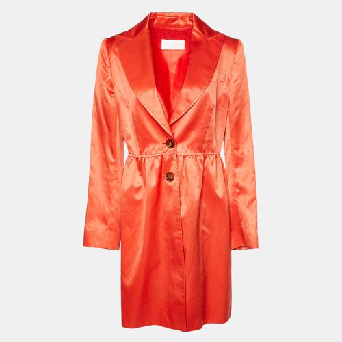 Cotton & Silk Satin Button Front Coat L - Valentino - Modalova