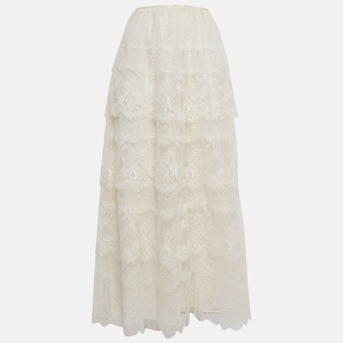 Patterned Lace Tiered Midi Skirt L - Valentino - Modalova