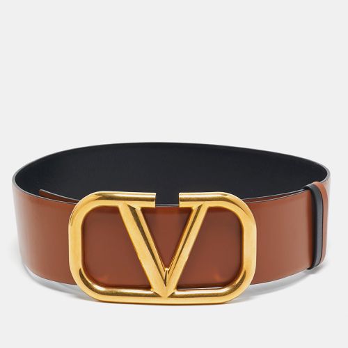 Black Leather VLogo Wide Waist Belt - Valentino - Modalova