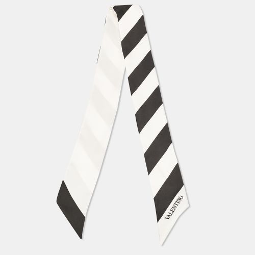 White Striped Silk Bandeau Scarf - Valentino - Modalova