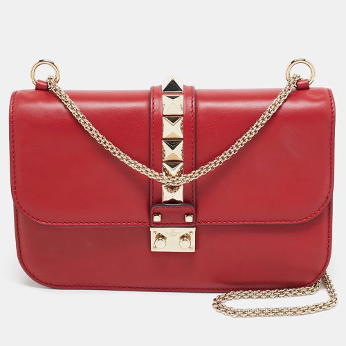 Leather Medium Rockstud Glam Lock Flap Bag - Valentino - Modalova