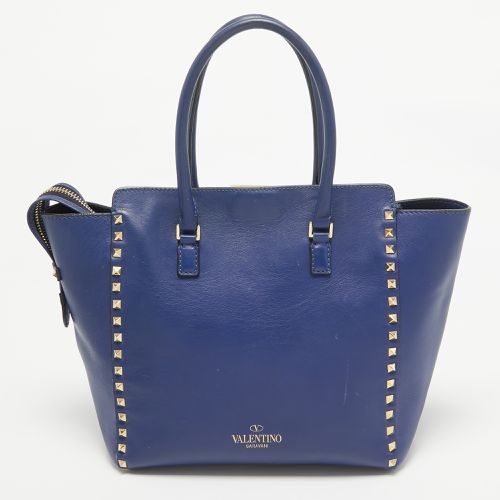 Leather Rockstud Trapeze Tote - Valentino - Modalova