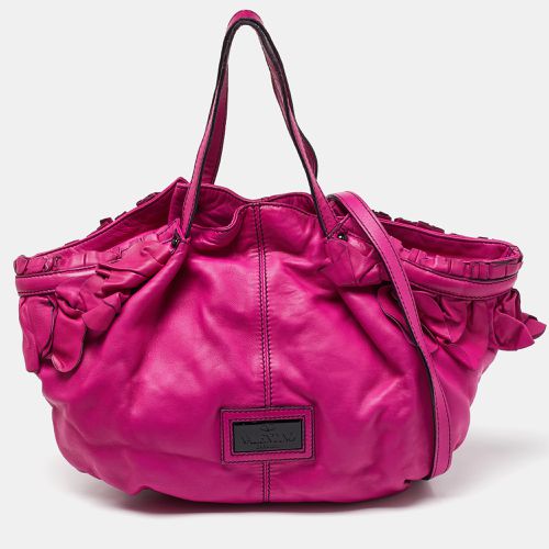 Leather Ruffle Satchel - Valentino - Modalova