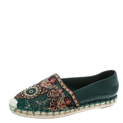 Embroidered Leather Espadrilles Size 35 - Valentino - Modalova