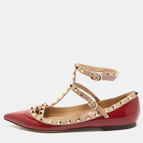 Red/ Patent and Leather Rockstud Ballet Flats Size 38.5 - Valentino - Modalova