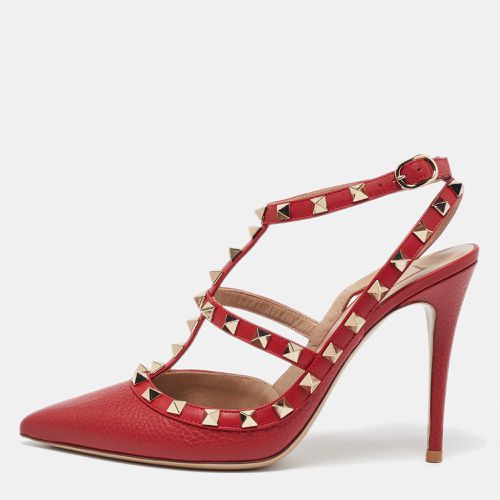 Leather Rockstud Ankle Strap Sandals Size 38 - Valentino - Modalova