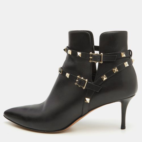 Leather Rockstud Ankle Length Boots Size 41 - Valentino - Modalova