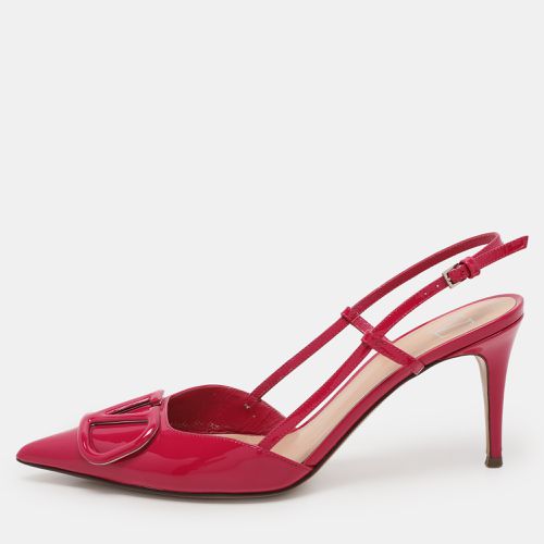 Patent Leather Escape V logo Slingback Pumps Size 38 - Valentino - Modalova