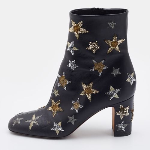 Leather Embroidered Sequin/Stars Ankle Length Boots Size 39 - Valentino - Modalova