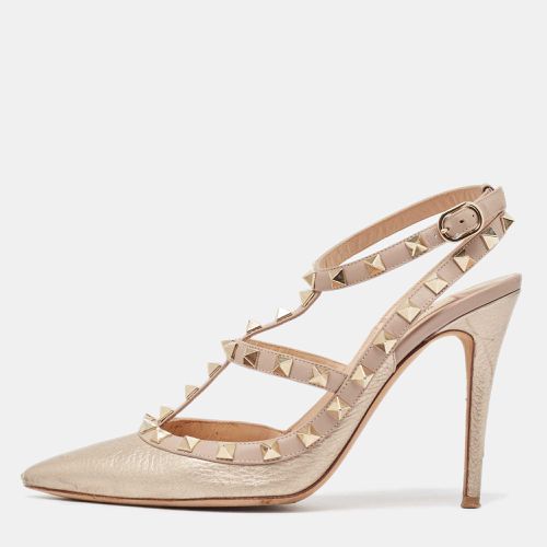 Beige Leather Rockstud Pumps Size 37.5 - Valentino - Modalova