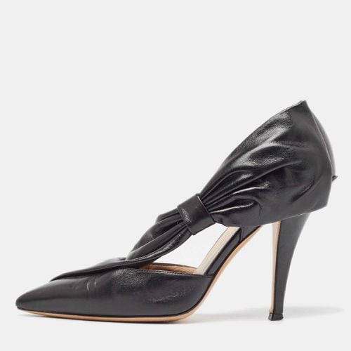 Leather Bow Pointed Toe Pumps Size 39.5 - Valentino - Modalova