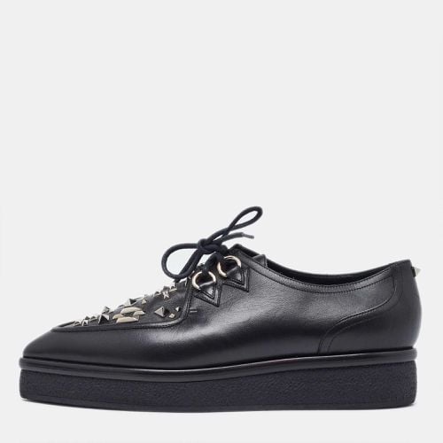 Leather Studded Lace Up Flat Sneakers Size 37.5 - Valentino - Modalova