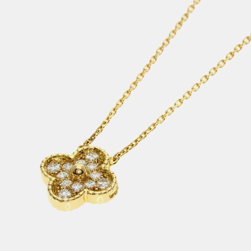 K Gold and Diamond Vintage Alhambra Pendant Necklace - Van Cleef & Arpels - Modalova