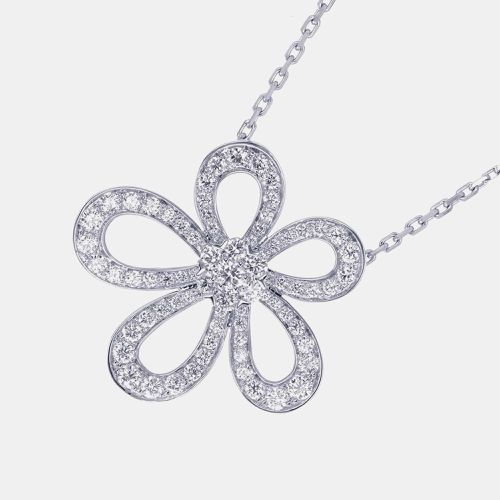 K Gold and Diamond Flowerlace Pendant Necklace - Van Cleef & Arpels - Modalova