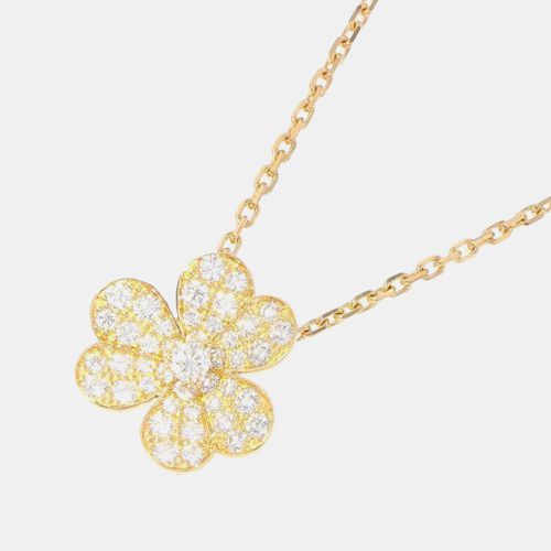 K Gold with Pave Diamonds Small Frivole Pendant Necklace - Van Cleef & Arpels - Modalova