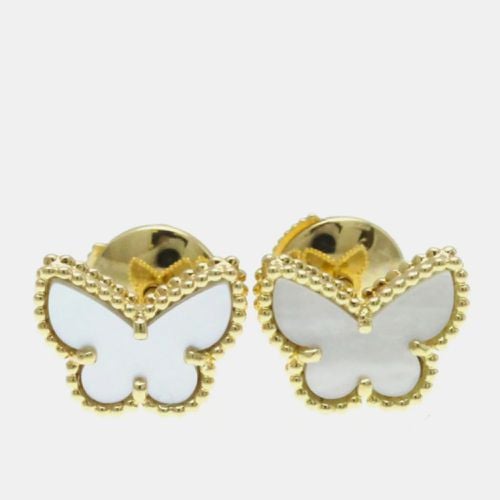 K Gold, Mother of Pearl Butterfly Sweet Alhambra Studs Earrings - Van Cleef & Arpels - Modalova