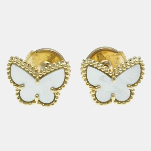 K Gold, Mother of Pearl Sweet Alhambra Papillon Stud Earrings - Van Cleef & Arpels - Modalova