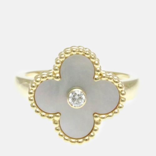 K Gold Diamond Mother of Pearl Vintage Alhambra Ring EU 51 - Van Cleef & Arpels - Modalova