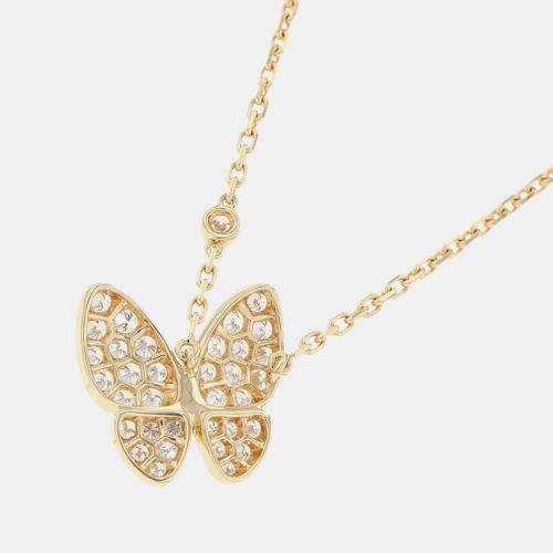 K Gold and Diamond Two Butterfly Pendant Necklace - Van Cleef & Arpels - Modalova