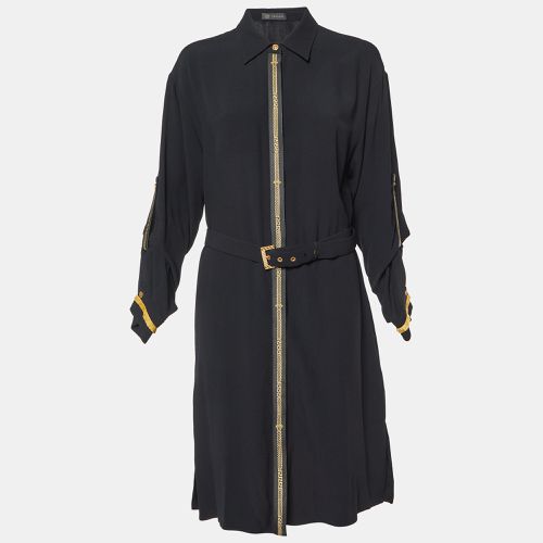 Crepe Belted Shirt Dress L - Versace - Modalova