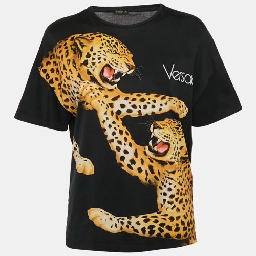 Printed Cotton Crew-Neck T-Shirt S - Versace - Modalova