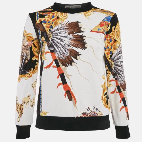 Printed Cotton Crew Neck Sweatshirt XS - Versace - Modalova