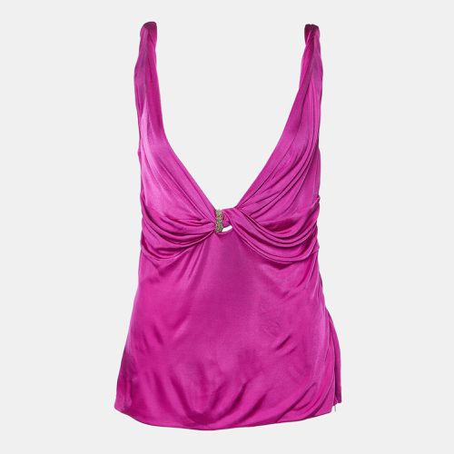 Jersey Knotted Sleeveless Top M - Versace - Modalova