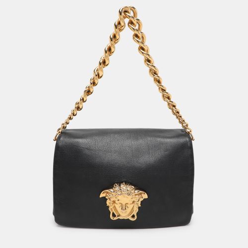 Leather Palazzo Shoulder Bag - Versace - Modalova