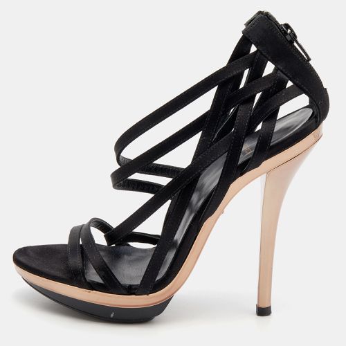 Satin Strappy Sandals Size 37 - Versace - Modalova