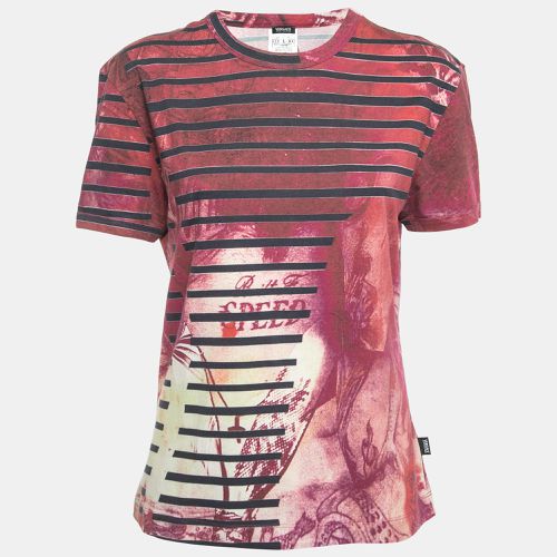 All-Over Print stretch Cotton Short Sleeve T-Shirt L - Versace Jeans Couture - Modalova