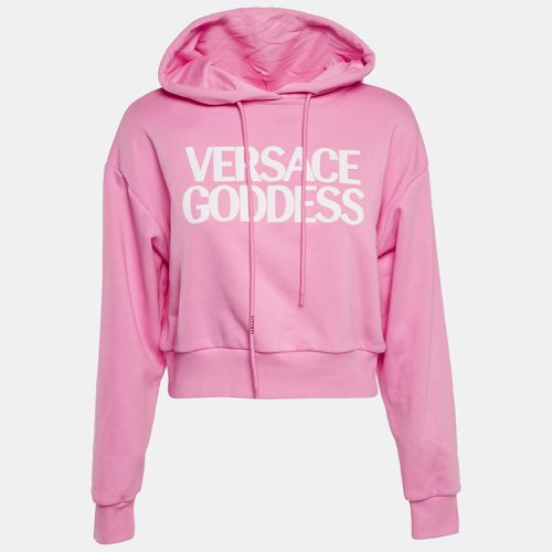 Embroidered Cotton Hoodie S - Versace - Modalova