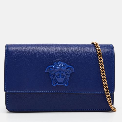 Leather Palazzo Chain Clutch - Versace - Modalova