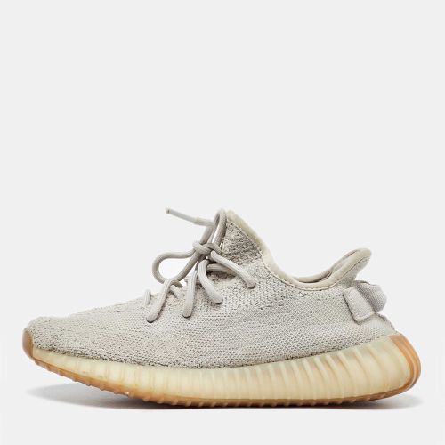 Light Grey Knit Fabric Boost 350 V2 Low Top Sneakers Size 38.5 - Yeezy x Adidas - Modalova