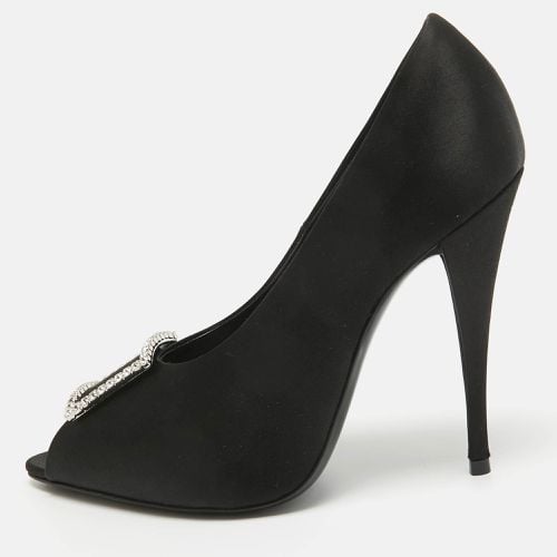 Saint Laurent Satin Franky 115 Peep Toe Pumps Size 38 - Saint Laurent Paris - Modalova