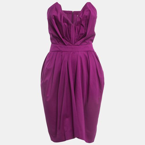 Yves Laurent Paris Cotton Strapless Pleated Mini Dress S - Yves Saint Laurent - Modalova