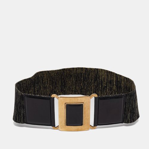 Black Elastic and Leather Waist Belt 65 CM - Yves Saint Laurent - Modalova