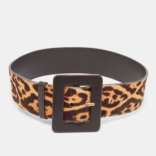 Calf Hair and Leather Waist Belt 75 CM - Yves Saint Laurent - Modalova