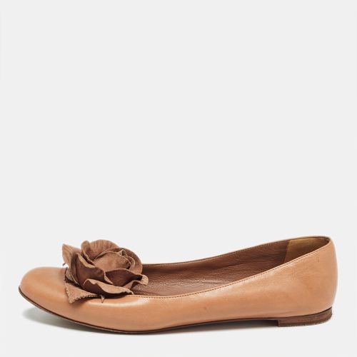 Leather Rose Applique Ballet Flats Size 38.5 - Yves Saint Laurent - Modalova