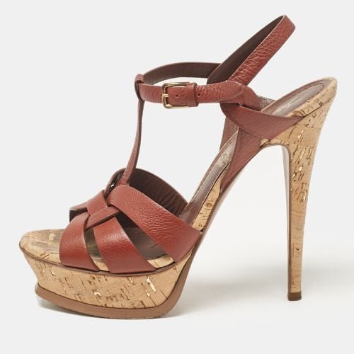 Saint Laurent Leather Tribute Platform Sandals Size 38 - Yves Saint Laurent - Modalova