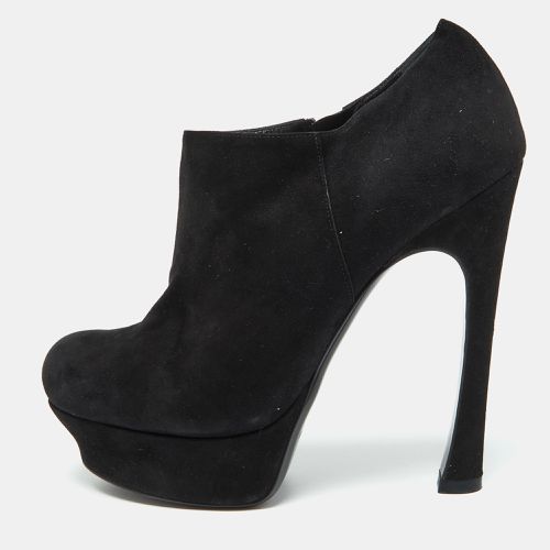 Suede Zip Platform Booties Size 39.5 - Yves Saint Laurent - Modalova