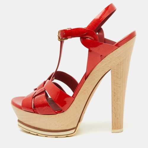 Patent Leather Wood Tribute Platform Sandals Size 37.5 - Yves Saint Laurent - Modalova