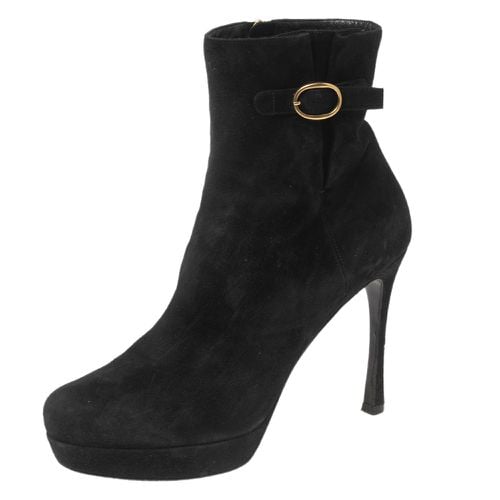 Saint Laurent Suede Buckle Platform Ankle Boots Size 41 - Yves Saint Laurent - Modalova