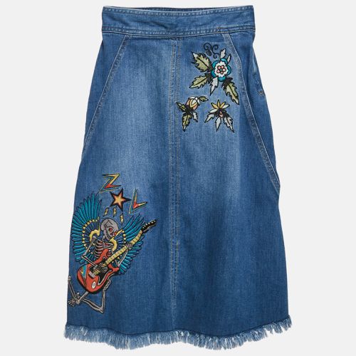 Applique Denim Raw Edge Midi Skirt S - Zadig & Voltaire - Modalova