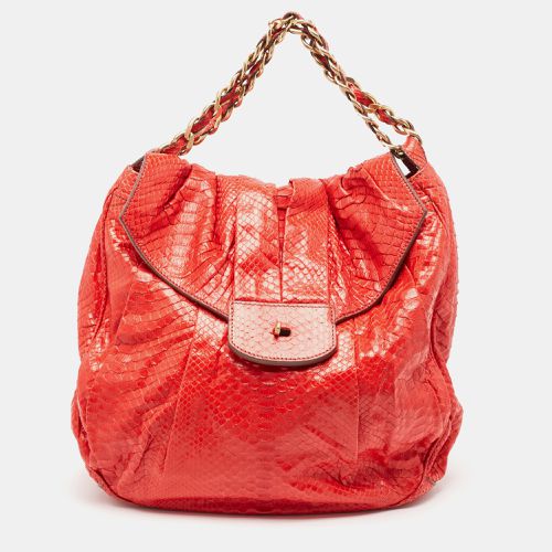 Zagliani Red Python JJ Flap Hobo - Zagliani - Modalova